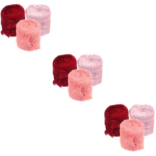 DIYEAH 3 Sätze Von Hand Zerrissenes Band Mit Rohen Kanten Rosa Schleife Dekorationen Goldenes Strassband Tür Dekoration Hochzeit Stifte Band Zum Verpacken Banddekor Polyester 3 Rollen * 3 von DIYEAH