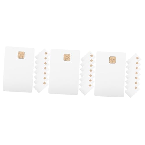 DIYEAH 3 Sätze Weiße Karten Mini Kartenetiketten Kartenrohlinge Mit Chip Weiße Rohlinge Mit Chip Blanko Kreditkarte Mit Aufkleber Hüllen Für DIY Karten Gechiptes Pvc 8 Stück * 3 von DIYEAH