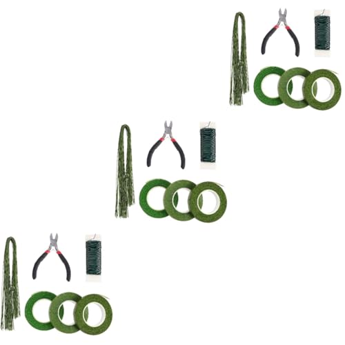 DIYEAH 3 Sets Blumenwerkzeug Set Künstliches Blumenstrauß Arrangement Werkzeug Blumendraht Blumenpapier Klebeband Kabel Grünes Zubehör Elektrisches Bonsai Baum Kit Draht von DIYEAH