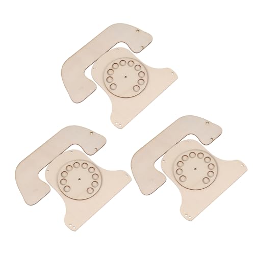 DIYEAH 3 Sets Doodle Puzzle Holzspäne Drehtelefon Spielzeug Chatter Telefone Spielzeug Kinderspielset Dekor Unvollendete Holzornamente Holzanhänger Ornamente Telefonanhänger von DIYEAH