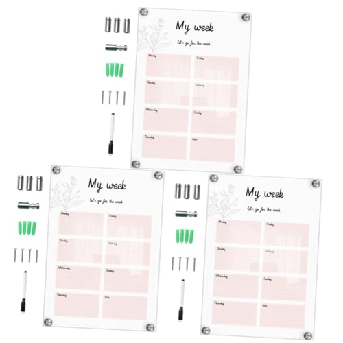 DIYEAH 3 Sets Wandtafeln Mit Handschriftlichen Nachrichten Notizblock Whiteboard Für Klemmbrett Weiße Tafeln Kleine Whiteboard Radiergummis Korktafel Staffelei Transparente von DIYEAH