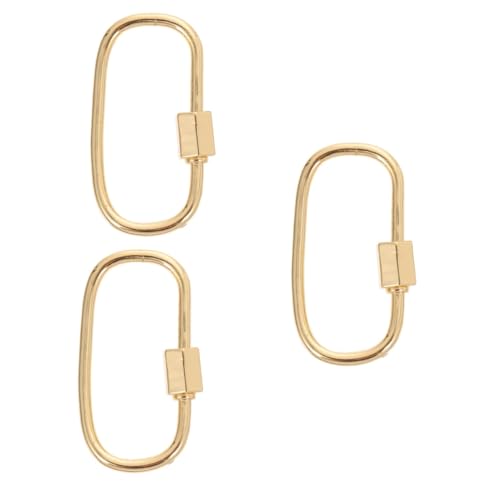 DIYEAH 3 Stk Schmuckgliederschnalle schlüsselanhänger bastelmaterial Gürtel Karabiner Halskette Spanngurt schrauben Gliederschnalle für DIY Halskette Karabinerverschluss Kupfer Golden von DIYEAH