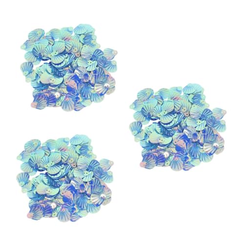 DIYEAH 3 Stück 1 Muschel-doppelloch-pailletten Pailletten Für Bastelkinder Schmuck Pailletten Hochzeitsdekoration Mit Pailletten Diy-material Pailletten Zum Basteln Pvc Sky-blue von DIYEAH