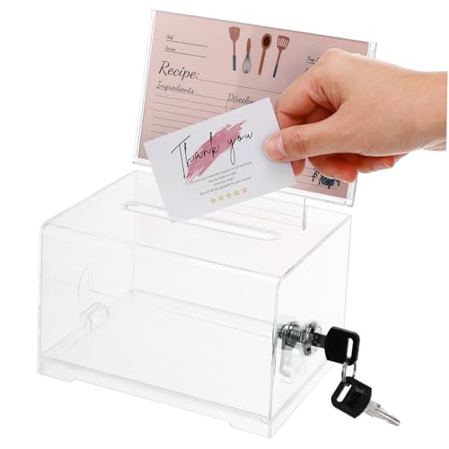 DIYEAH 3 Stück Box Visitenkartenetui Wahlurnen Andenken Spenden Ideal Für Kleiner, Klarer Safe Pinnwand-grenzen Geldorganisator Für Bargeld Verlosen Abstimmung Eimer Acryl Transparent von DIYEAH