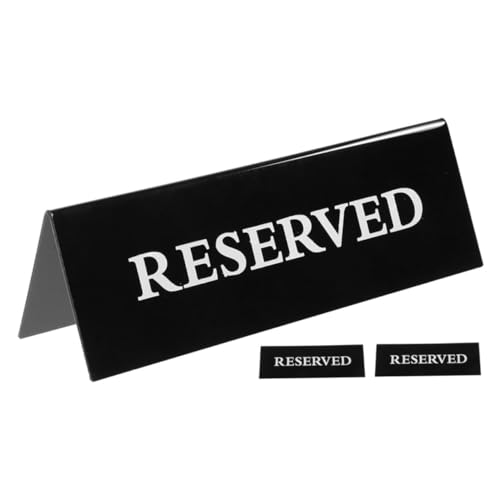 DIYEAH 3 Stück Reservierte Tischschilder, Schwarze Reservierte Sitzplatzschilder Für Hochzeitsstühle, V-förmiges Acryl, Reserviertes Schild Für Hochzeit, Restaurant, Zeremonie, von DIYEAH