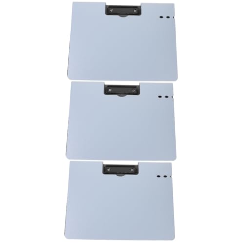 DIYEAH 3 Stück a4 Ordner Bildtafel Briefbrett kleines Klemmbrett Klemmbrett-Folie Planke Clips Klemmbretter Büro-Klemmbrett Multifunktionsplatine tragbares Schreib-Klemmbrett PVC Sky-blue von DIYEAH