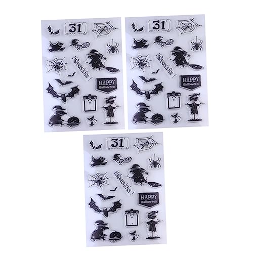 DIYEAH 3 Teiliges Set Halloween Silikonstempel Ginkgo Blätter Transparente Stempel Kalenderstempel DIY Zeichnungsvorlagen Schablonen Für Scrapbook Tagebuch Erstellungsset Blatt von DIYEAH