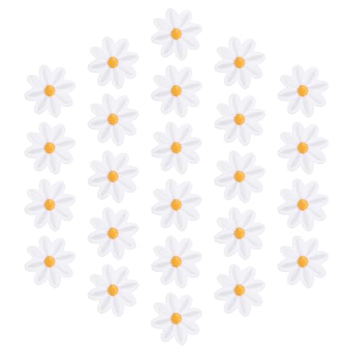 DIYEAH 30 Stück Gänseblümchen Aufnäher Zum Aufnähen Sonnenblumen Bügel Und Nähflicken 3D Aufnäher Kuchendekorationen Blumen 3D Aufkleber Für Aufnäher Aufnäher Kleidung Mode von DIYEAH