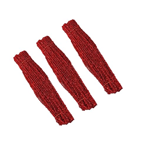 DIYEAH 300St DIY gedrehter stick bastelsets für bastelzeug für Biegsame Stäbe spielsachen für Baumschmuck Ornamente Weihnachts-DIY-Stick Weihnachtsbändchenstange rot von DIYEAH