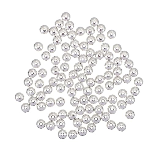 DIYEAH 300St polyedrische Abstandsperlen Schmuck Reize Zubehör Herstellung Charme Gold beads for bracelets beads for jewellery Halskette Perlen Abstandsperlen selber machen ccb Silver von DIYEAH