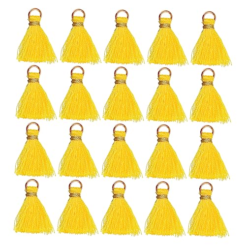 DIYEAH 30St Quaste Anhänger zappeln Lesezeichen mit Quaste Quasten-Schlüsselanhänger Ornamente Schlüsselanhänger-Kit quasten für lesezeichen bastelbedarf DIY-Quaste Kleidung Rayon Yellow von DIYEAH