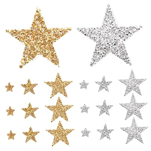 DIYEAH 30St Stoffaufkleber mit fünfzackigen Sternen Star-Accessoires Sternenkleidung Paillette bügel patches bügel flicken Patches für Kleidung zum Aufbügeln heiße Zementflecken Polyester von DIYEAH