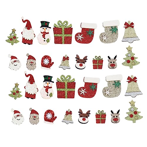 DIYEAH 30St Weihnachtsaufkleber Flecken Lichterketten Weihnachtsbeleuchtung im Freien weihnachtsmotiv weihnachtsbasteln Patches zum Thema Weihnachten Kleiderapplikation Stoff von DIYEAH