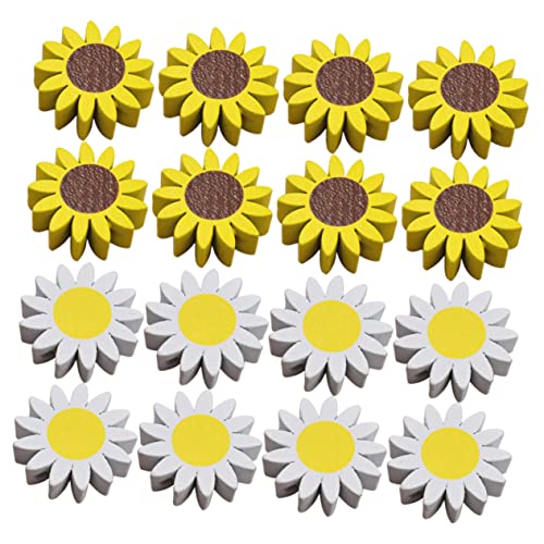 DIYEAH 30st Sonnenblumen-holzperlen Charms-perlen Sonnenblumen Lose Perlen Diy Liefert Basteln Sie Diy-perlen Schmuckherstellung Aus Perlen Gelbe Blütenperlen Abstandshalter Lose Perlen von DIYEAH