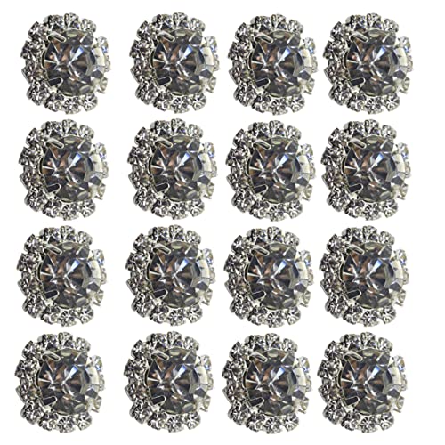 DIYEAH 30st Strass Knöpfe Ohrstecker Aus Sterlingsilber Schmuckzubehör Ösenknöpfe Spiralförmiger Reifen Perlmuttknopf Silberne Knöpfe Goldene Knöpfe Schmuck-schuhanhänger Tasten Silver von DIYEAH