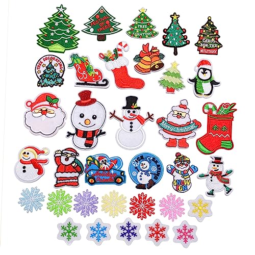 DIYEAH 34 Stk Kleiderflicken Chenille-Weihnachtsflicken nähflicken für weihnachten Weihnachtsaufnäher nähen Zubehör Filzstoff tshirt weihnachstbaum DIY-Patches dekoration selber nähen von DIYEAH