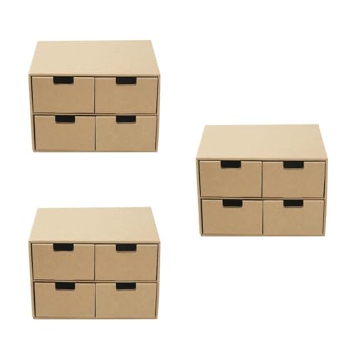 DIYEAH 3Er-Box Schreibtisch ordner aufbewahrung faltbare Aktenbox mittel Ablagebox Büro aus Papier Papierschachteln Kraftpapier Brown von DIYEAH