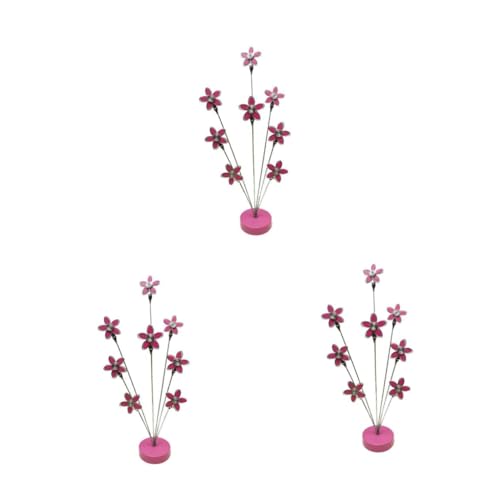 DIYEAH 3Pcs Blumenmemoordner geburtstags büro deko Memo-Clip Foto Display Ständer Memohalter-Clip Bilderständer Büroklammer Tischkartenclip Bild Baumhalter Rostfreier Stahl Rosa von DIYEAH