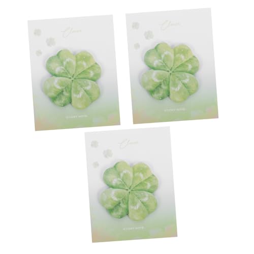 DIYEAH 3Pcs Vier Blatt Glücksnotelblatt Notepad Patrick Notepad Süße Notizblock von DIYEAH