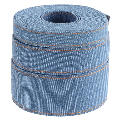 DIYEAH 3St Denim-Gurtband Zubehör für Hochzeitseinladungen weißes Band Bänder zum Verpacken Zeremonie seidenband ribbon Geschenkband bequemes Haarband Denim aus Polyester-Baumwolle Blue von DIYEAH