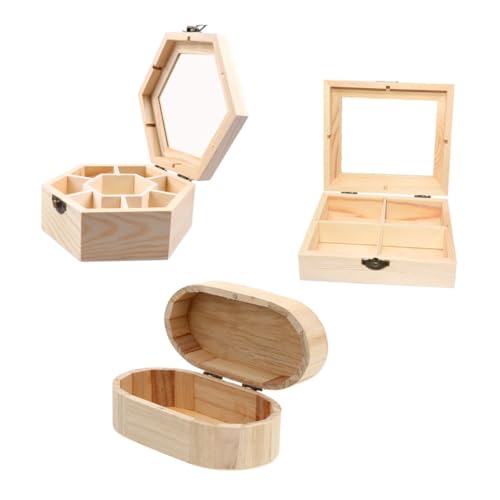 DIYEAH 3St Holzkasten Spielzeugregal Körbe -Organizer für Korb Anzeige storage boxes aufbwahrungs-box Holzbox Süßigkeitenschachteln selber machen schmuckbehälter aus holz von DIYEAH