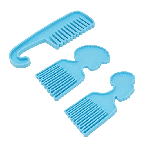 DIYEAH 3St Kamm Silikonform easy putz DIY Kammherstellung Epoxidkammform Kamm Gießform Afro-Haarkammform Friseurkamm Handformen Kammform aus Silikon kreative DIY-Form Kieselgel Blue von DIYEAH