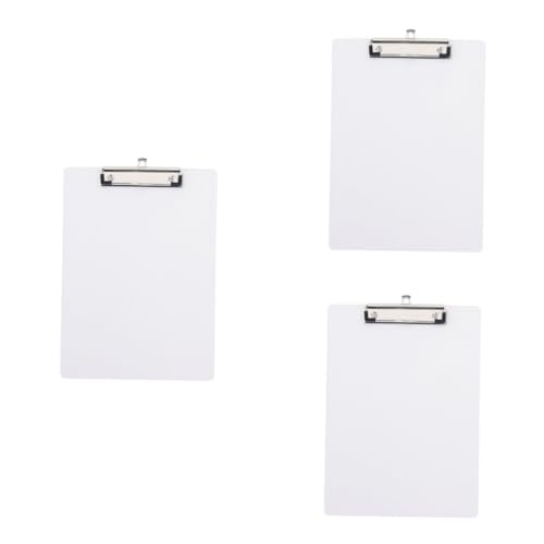 DIYEAH 3St Klemmbrett-Clip schreibtafel buchstabentafel Klemmbretter im A4-Letter-Format Hardcover-Clip Dokumentenordner Zwischenablage für das Klassenzimmer Büro-Hartfaserplatte PVC von DIYEAH