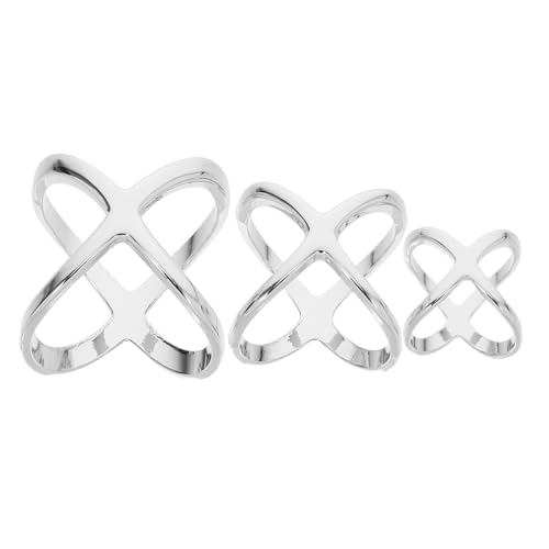 DIYEAH 3St Schalring Schal-Ring-Clip Seidenschalverschluss gekreuzte Ringe Schal Ringschnalle Stift Hijab-Schal-Ring christliche Ringe für Frauen x Ringe für Damen x-Ring Legierung Silver von DIYEAH