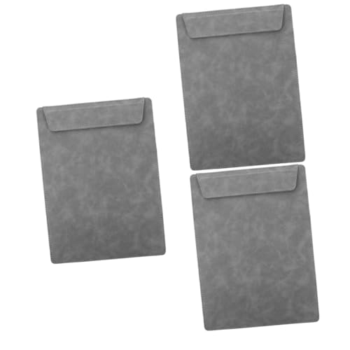 DIYEAH 3St Schreiben von Support-Boards Klemmbrett mit Speicher Bretter Clip Büro Planke buchstabentafel write board Datei Ordner Zwischenablagen Organisator für Papierakten Leder Grey von DIYEAH