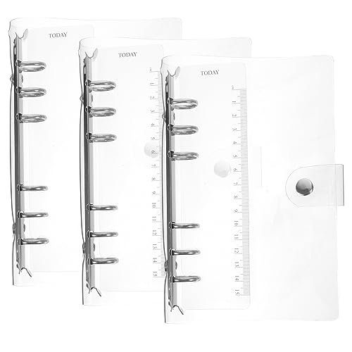 DIYEAH 3er Set Transparentes PVC Ringbuch Cover A6 Loose Leaf Notizbuch Hülle Nachfüllbare Notizbuch Schale Klare Schreibblock Hülle Für Büro Und Schule von DIYEAH