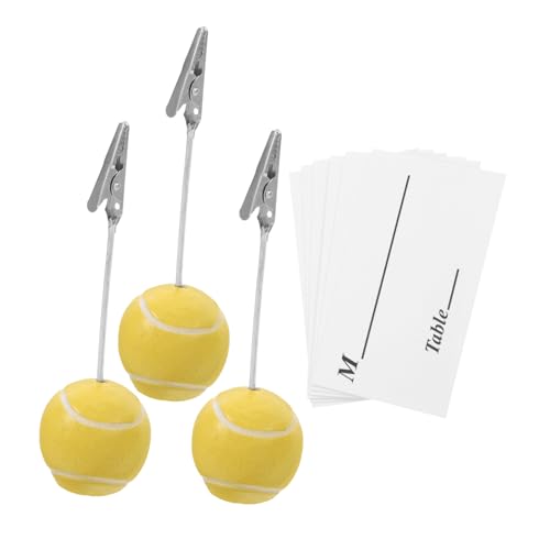 DIYEAH 3st Ball-memo-ordner Karteninhaber Namenskartenhalter Ständer Für Fotoclips Kartenhalter Stehen Tischkartenhalter Bildhalter Mit Clips Desktop-fotohalter Bildclips Yellow Metall von DIYEAH