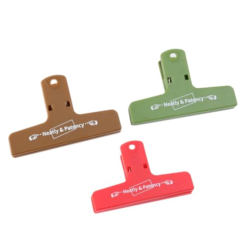 DIYEAH 3st Retro-rechnungsclips Clips Zeitplanbuch Rechnung Clips Bürobedarf Food-clip Für Die Küche Farbige Heftklammern Büromappenclip Foldback-clips Schreibwaren-clip Colorful von DIYEAH