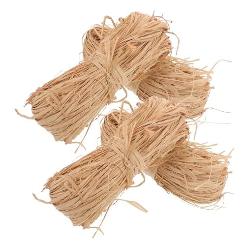 DIYEAH 4 Raffia-Seil Bastpapierband Dekoration Basttasche Bastgarn Natürliches Raffiaband Rustikales Raffiaband geschenkpapier geschenkkorb Strohballen Band zum Verpacken von Geschenken von DIYEAH