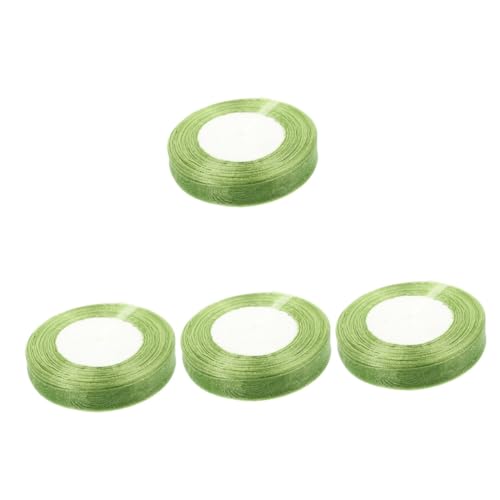 DIYEAH 4 Rollen 15 cm langes Chiffonband seidenband ribbon handsfull Festivaldekoration haarpin Hut Zubehör Band Burgund gestaltetes Geschenkband Paketband Polyester Green von DIYEAH