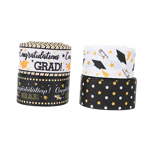 DIYEAH 4 Rollen Abschlussband ribbon gurtfix presents Geschenkband dekoration rotes Organzaband grünes Band Weihnachtsband verdrahtet Juteband Abschlussfeier Bänder Partyzubehör Polyester von DIYEAH