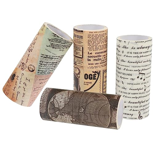 DIYEAH 4 Rollen Altes Washi-tape Schrott Aufkleber Band Sammelalbum Studio Scrapbooking Diy-bänder Handkontenbänder Diy Washi Tape Basteln Geschenkbänder Zarte Bänder Japanisches Papier von DIYEAH