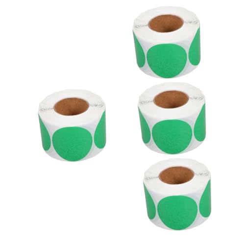 DIYEAH 4 Rollen Aufkleber Etikettenrolle etikettendrucker etikettenpapier Etiketten für Thermodrucker Thermoetiketten Punkt thermisches Etikett Druckerpapier selbstklebendes Papier Green von DIYEAH