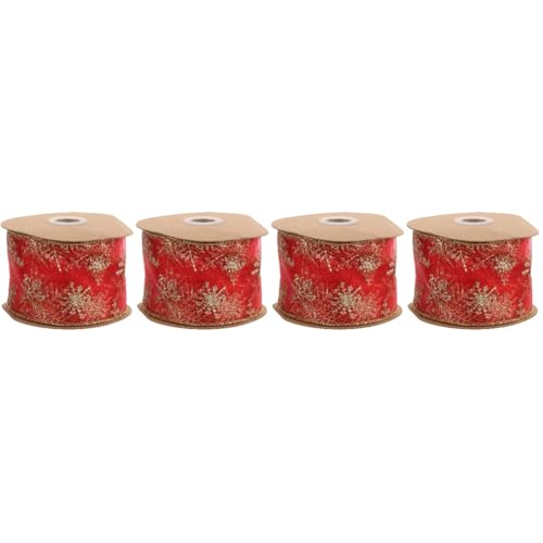 DIYEAH 4 Rollen Weihnachtsband Rosa Netzband Goldfarbenes Weihnachtsband Rot Grünes Band Breites Samtband Mit Draht Geschenkband Weihnachtsschleife Dekoration Kariertes Thema DIYEAH 4 Rollen Weihnachtsband Rosa Netzband Goldfarbenes Weihnachtsband Rot Grünes Band Breites Samtband Mit Draht Geschenkband Weihnachtsschleife Dekoration Kariertes Thema von DIYEAH