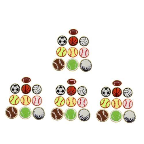 DIYEAH 4 Sätze 4 Sets Fußball Stickerei Patch Fußball Aufnäher Fußball Aufnäher Aufbügelflicken Stickerei Aufnäher Aufbügelflicken Sportball Patches Baseball Patch 10 Stück * 4 von DIYEAH