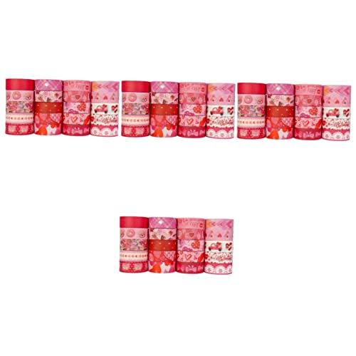 DIYEAH 4 Sätze 4 Sets Valentinstag Klebeband Scrapbook Dekorationsband Wickelbänder Pastell Washi Klebeband Masking Klebeband Highlight Washi Klebeband Gold Washi 20 Rollen*4 von DIYEAH