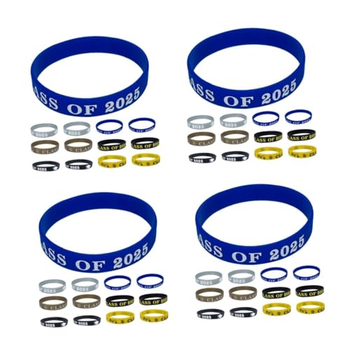 DIYEAH 4 Sätze Abschlussarmband Festival-armband Abschlussarmbänder Für Abschluss Zubehör Silikonarmband Für Team Armband Aus Silikon Graduierungsarmbänder Kieselgel 24 Stück * 4 von DIYEAH