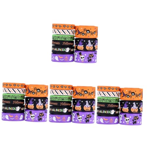 DIYEAH 4 Sätze Bastelbänder Geschenkband Halloween Halloween-dekoration Kürbisband Streamer Partydekorationen Kürbisse Kürbis-drahtband Halloween-bänder Zum Basteln Polyester 9 Rollen * 4 von DIYEAH