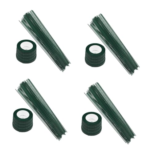 DIYEAH 4 Sätze Blumenband-Set Mini Kehrschaufel künstliches Band Reize Blumendekoration Materialien Floristisches Klebeband Set Bausatz zur Blumenherstellung grünes Band Papier Green von DIYEAH