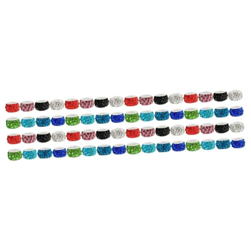 DIYEAH 4 Sätze Bohrkugel Große Lochperlen Edelstein Reize Schmuck Strasssteine Gemstone Beads Bastelzeug Perlen Zum Basteln Funkelnde Kristall-abstandsperle Kupferplatte 200 Stück * 4 von DIYEAH