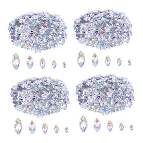 DIYEAH 4 Sätze Diamant-edelstein Nail Art Steine Farbige Strasssteine Funkelnde Strasssteine Edelsteine Zubehör Für Nailart-handyhüllen Strasssteine ​​für Handyhüllen Acryl 600 Stück * 4 von DIYEAH