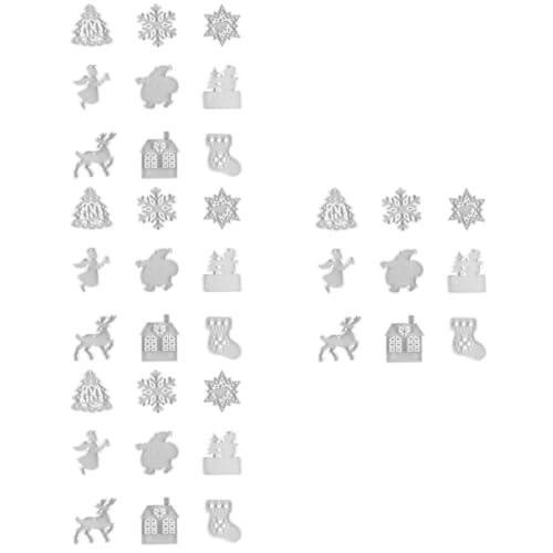 DIYEAH 4 Sätze Epoxidform Weihnachts-eiswürfelschale Gießformen Für Windspiele Activity Für Adventsgeschichten Anhänger-bastelform Modellierform Für Socken Weiß 9 Stück * 4 von DIYEAH