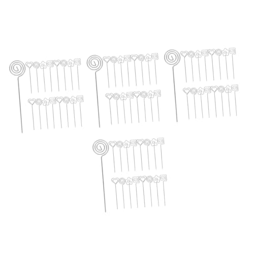 DIYEAH 4 Sätze Fotoordner Kartenhalter-picks Mit Blumenmuster Fotoclip Tischkartenclips Aus Metall Blumenkartenhalter Aus Metall Blumenstrauß-kartenhalter Silver Eisen 20 Stück * 4 von DIYEAH