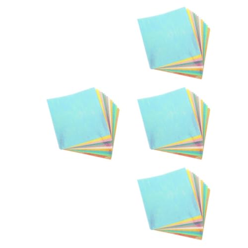 DIYEAH 4 Sätze Glitzerndes Handgemachtes Origami Faltpapier Origami -papier Handgefertigtes Papier -origami -papier Zentimeter -origami -papier Kleine Laserpapier 20 Blatt * 4 von DIYEAH