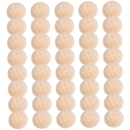 DIYEAH 4 Sätze Halbrunde Holzperlen Zedernkugeln Buchsbaum Halbe Perlen Mini-perlen Ball Diy Holzperlen Halbkugel Holzperlen Unvollendete Halbe Bastelperlen Lose Halbperlen 200 Stück * 4 von DIYEAH