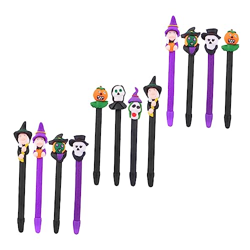 DIYEAH 4 Sätze Halloween-kugelschreiber Ausstellung Markierungen Aufkleber Textmarker Bausatz Schulversorgung Multifunktionsstift Schild Stift Schöner Stift Polymer-ton 12 Stück * 4 von DIYEAH